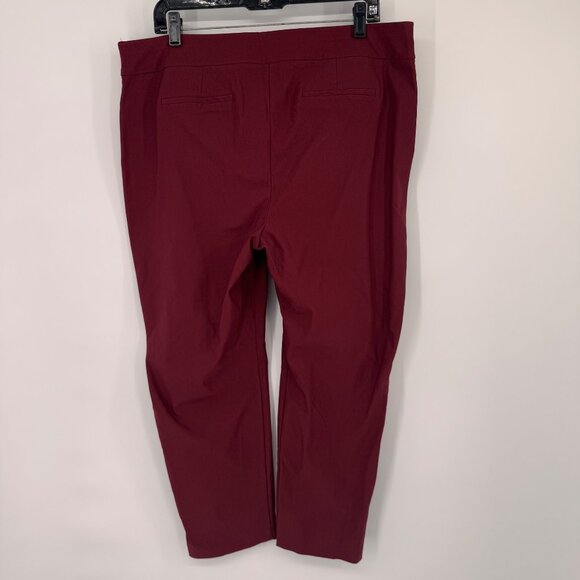 Chicos 3p Burgundy So Slimming Brigitte Button-Hem Slim Ankle Pants sz 16 petite - Picture 9 of 13